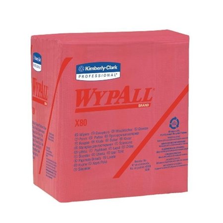 Kimberly-Clark Kimberly-Clark KCC 41029 Wypall X80 1/4 Fold Towel Red- 50 Count - Case of 4 KCC 41029